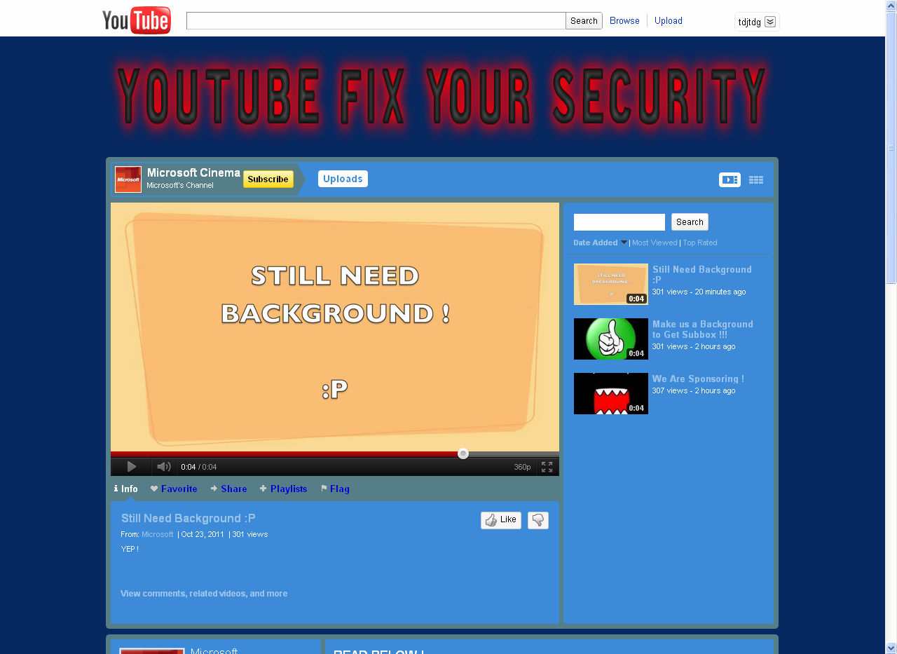Microsoft youtube channel hacked